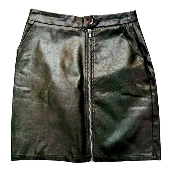 Seek The Label Dresses & Skirts - Seek The Label Green Vegan Leather Mini Skirt